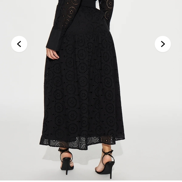 Black Long Sleeve Eyelet Dress - Picture 6 of 10